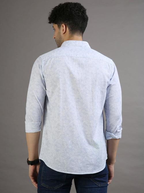 Mini Palm Leaf Lavender Blue Shirt