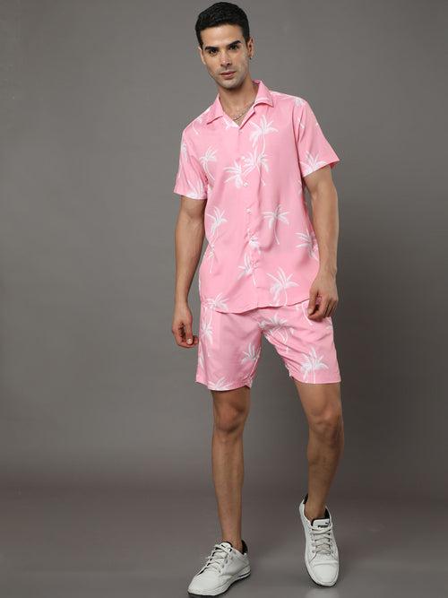 Palm Tree Pink Night Suits