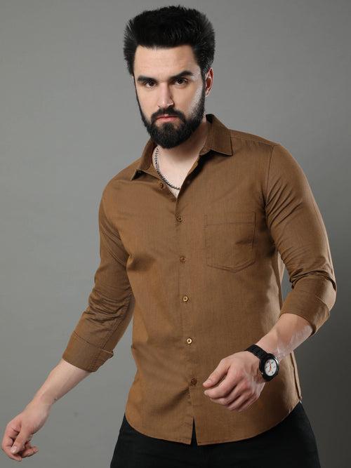 Peanut Brown Solid Shirt