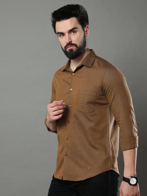 Peanut Brown Solid Shirt