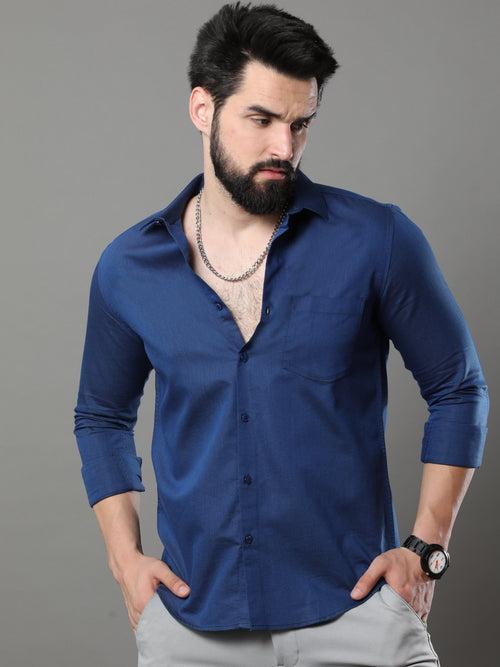 Oxford Blue Solid Shirt