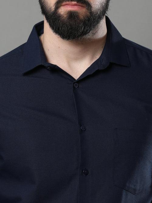 Navy Blue Solid Shirt