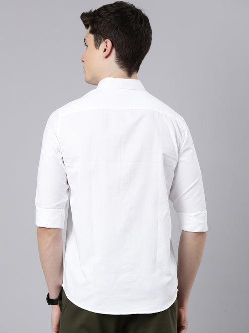 White Button Down Solid Shirt