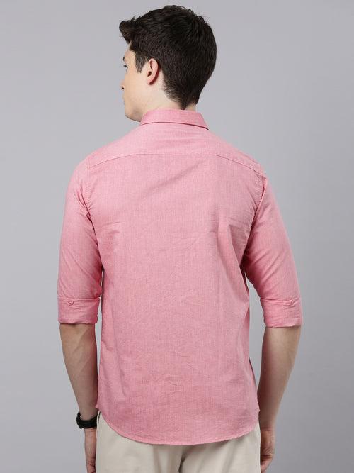 New York Pink Button down Solid Shirt