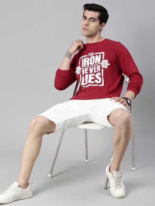 The Iron Never Lie Maroon Full Sleeves T-Shrit