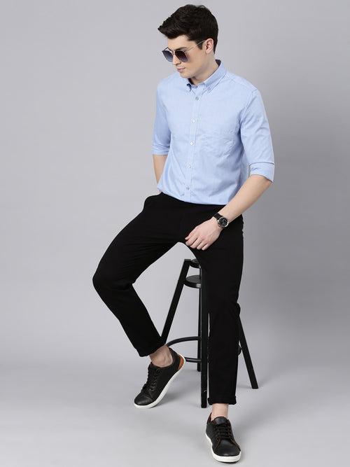 Stone Blue Button Down Solid Shirt