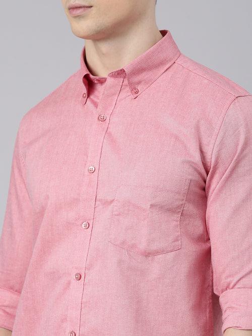 New York Pink Button down Solid Shirt