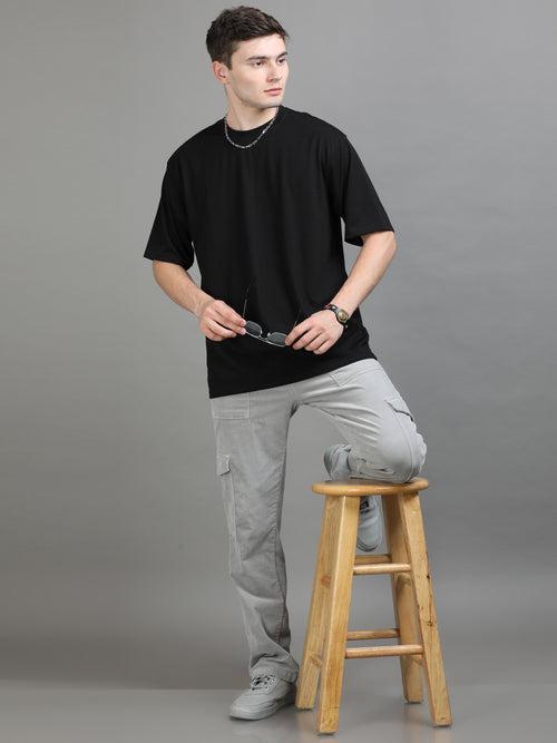 Black Oversize Solid T-Shirt