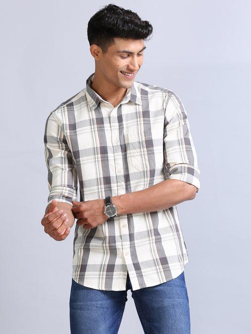 Wale Quadrey Grey Checks Shirt