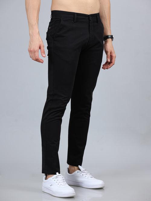 Fringe Black Solid Chinos