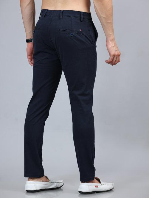 Fringe Navy Blue Solid Chinos