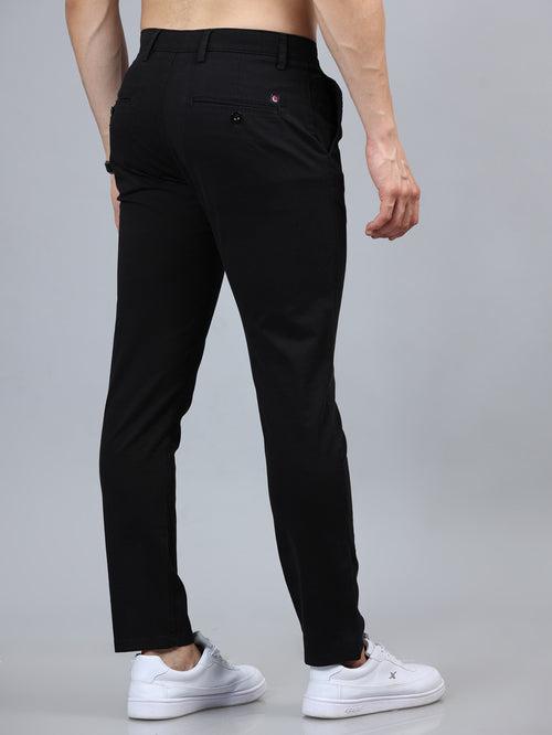 Fringe Black Solid Chinos