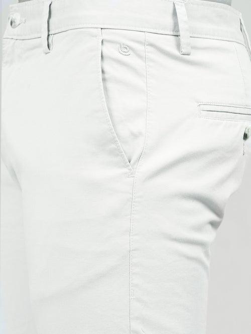 Fringe White Grey Solid Chinos