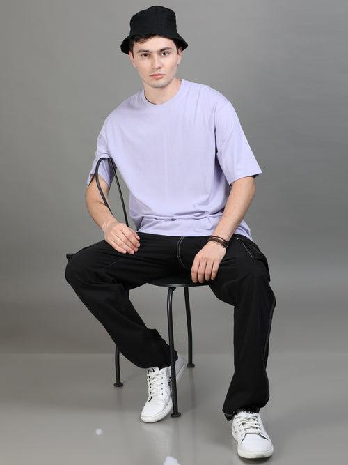 Lilac Oversize Solid T-Shirt