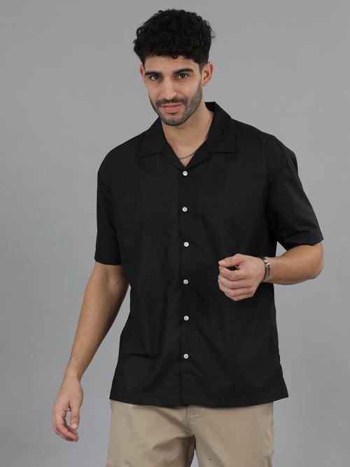 Black Oversize Solid Shirt