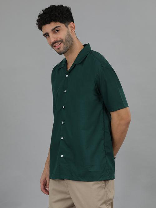 Bottle Green Oversize Solid Shirt