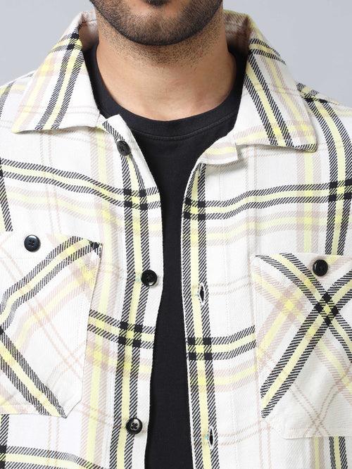 Cream Checked Shacket