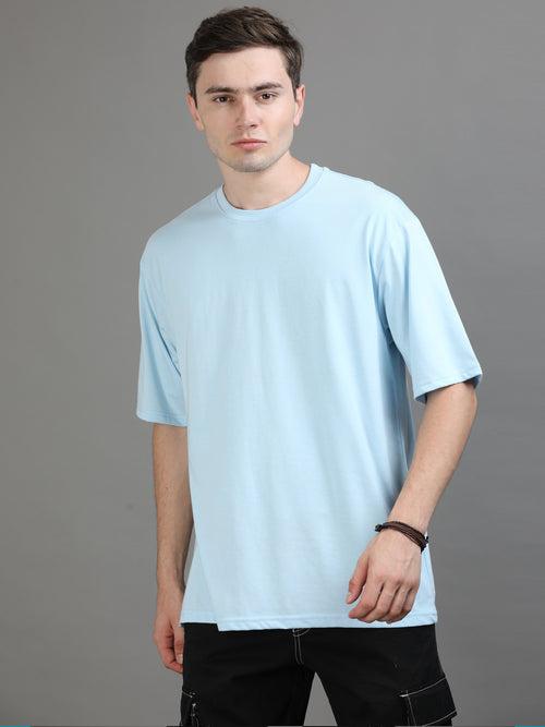 Sky Blue Oversize Solid T-Shirt