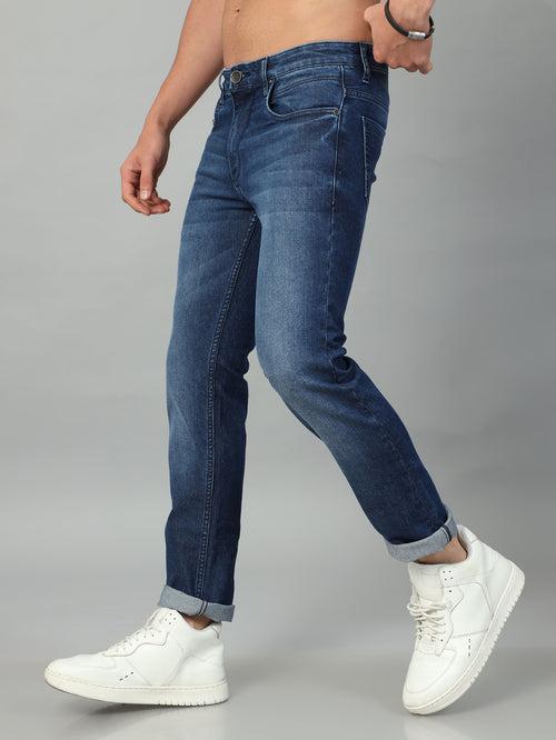 Dark Blue Solid Slim Fit Jeans