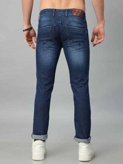 Dark Blue Solid Slim Fit Jeans