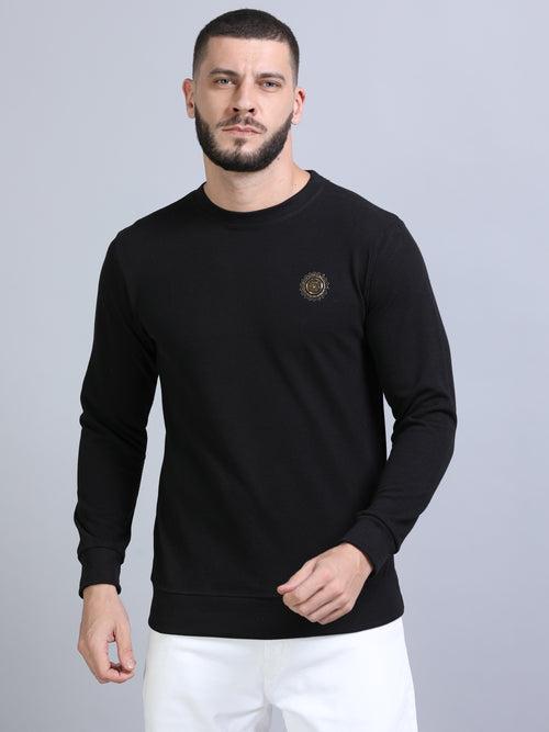 Acrylic Black Solid Sweatshirt