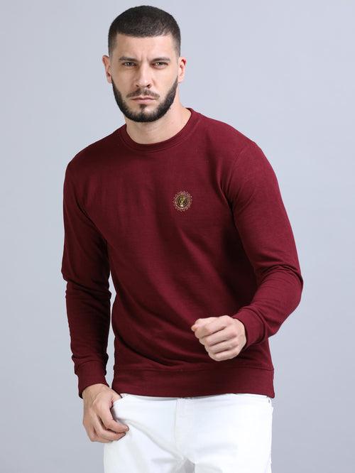 Acrylic Wine Solid Sweatshirt