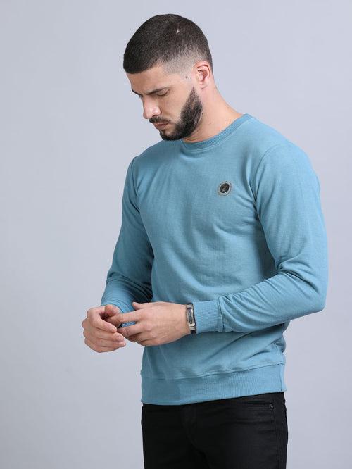 Acrylic Turkish Blue Solid Sweatshirt