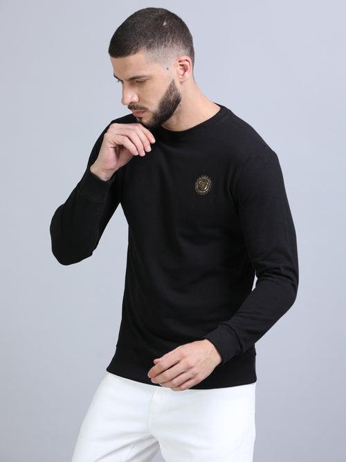 Acrylic Black Solid Sweatshirt