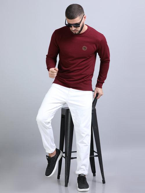 Acrylic Wine Solid Sweatshirt