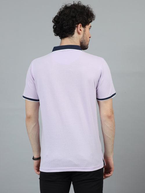 Lilac V-Neck Polo T-Shirt