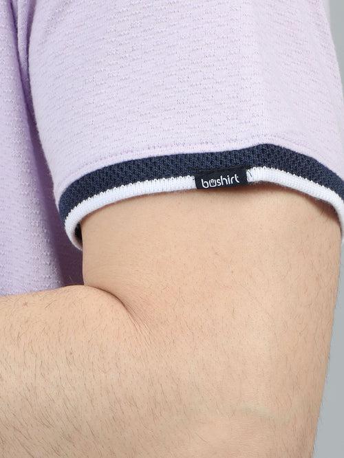 Lilac V-Neck Polo T-Shirt