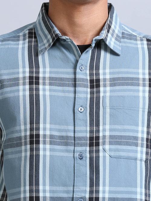 Wale Quadrey Pastel Blue Checks Shirt