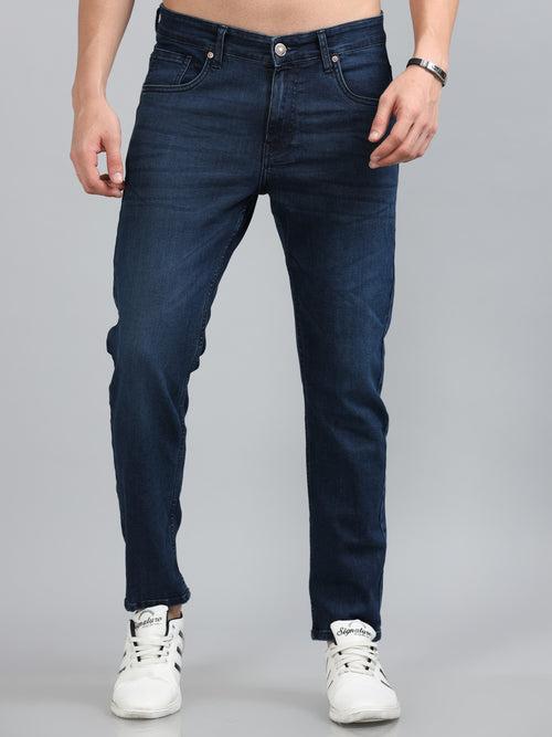 Dark Blue Solid Slim Fit Jeans