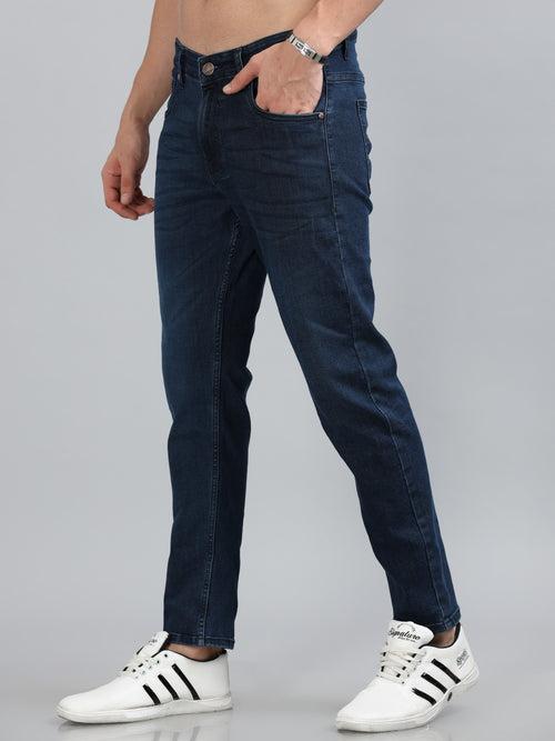 Dark Blue Solid Slim Fit Jeans