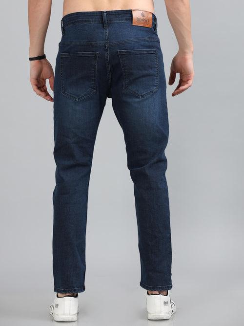 Dark Blue Solid Slim Fit Jeans