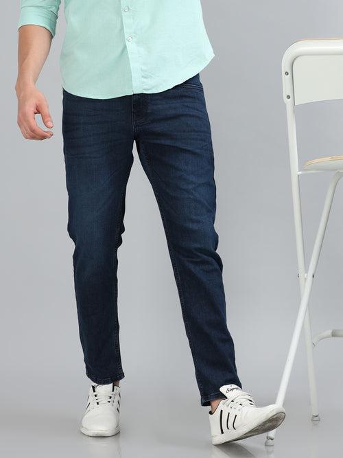 Dark Blue Solid Slim Fit Jeans