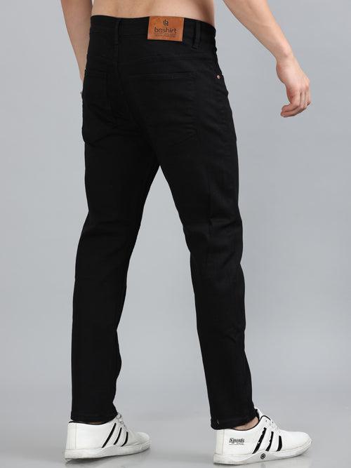 Black Solid Slim Fit Jeans