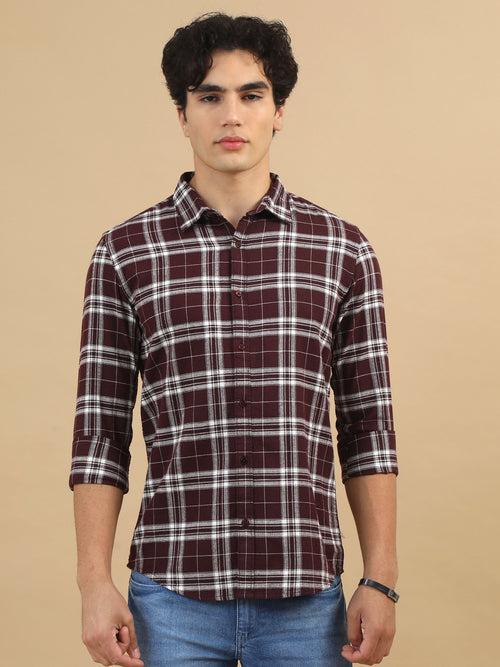 Plaid Fusion Tuscan Red Checks Shirt