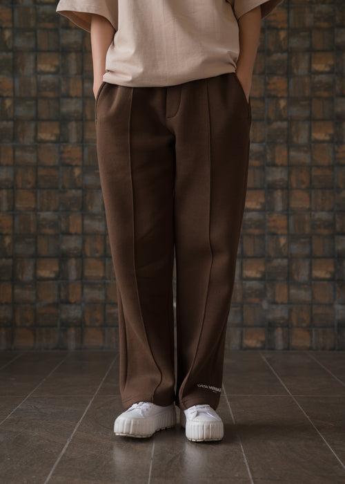 Mocha — Straight Fit Trousers