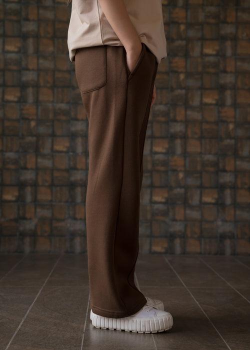 Mocha — Straight Fit Trousers