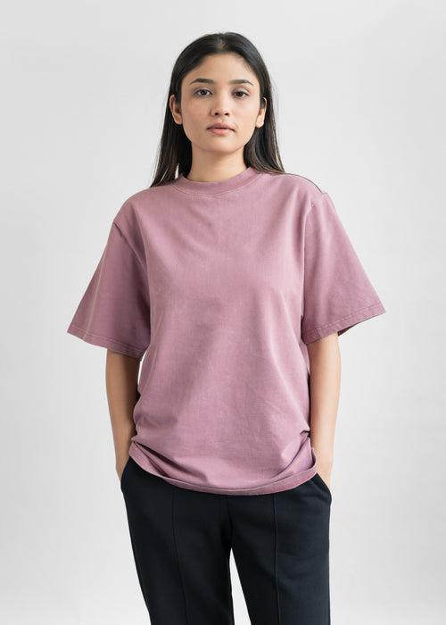 Plum — Stone Wash Heavy Weight Oversized T-Shirt