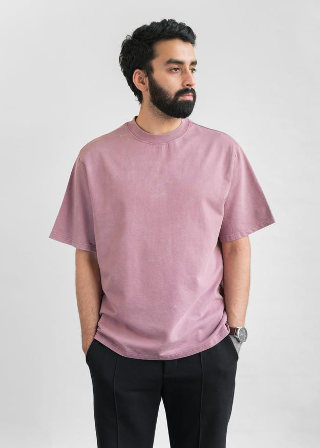 Plum — Stone Wash Heavy Weight Oversized T-Shirt