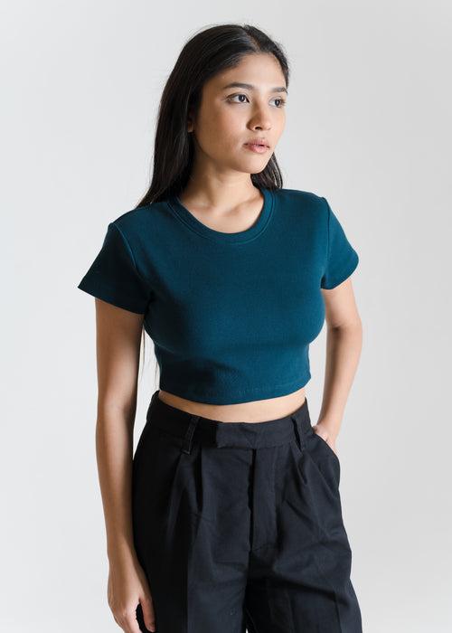 Deep Teal — Sculpt Crop Top