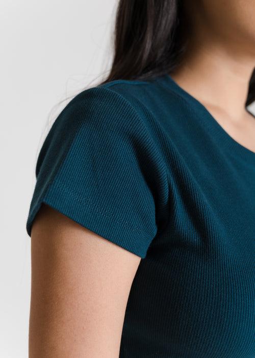 Deep Teal — Sculpt Crop Top