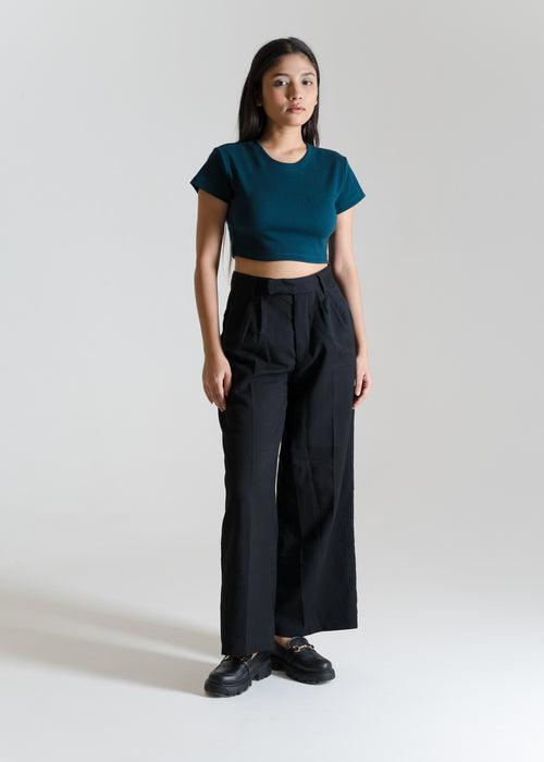 Deep Teal — Sculpt Crop Top