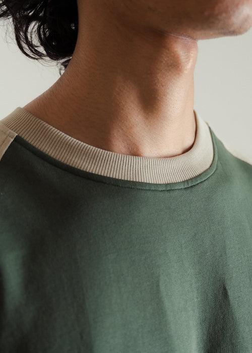 Green & Khaki — Relaxed Fit Raglan T-shirt