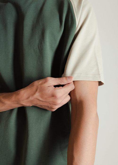 Green & Khaki — Relaxed Fit Raglan T-shirt