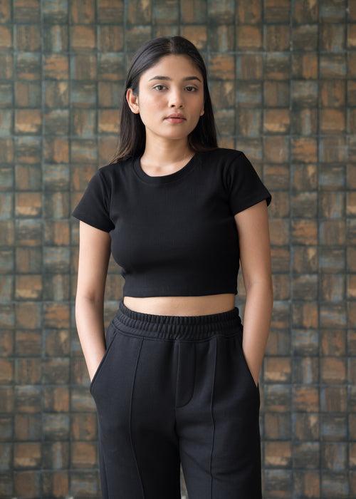 Black — Sculpt Crop Top