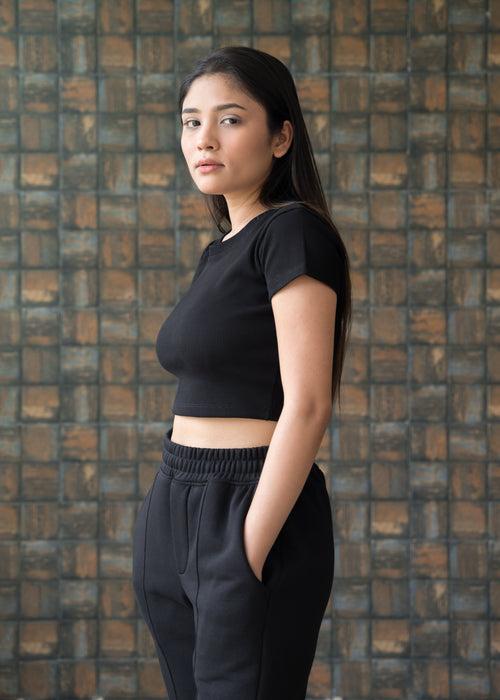 Black — Sculpt Crop Top