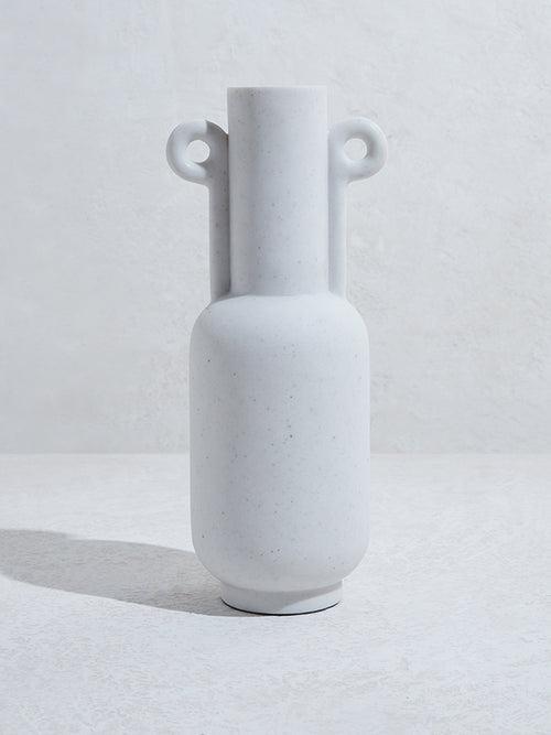 Westside Home White Marble Twin Ear Vase